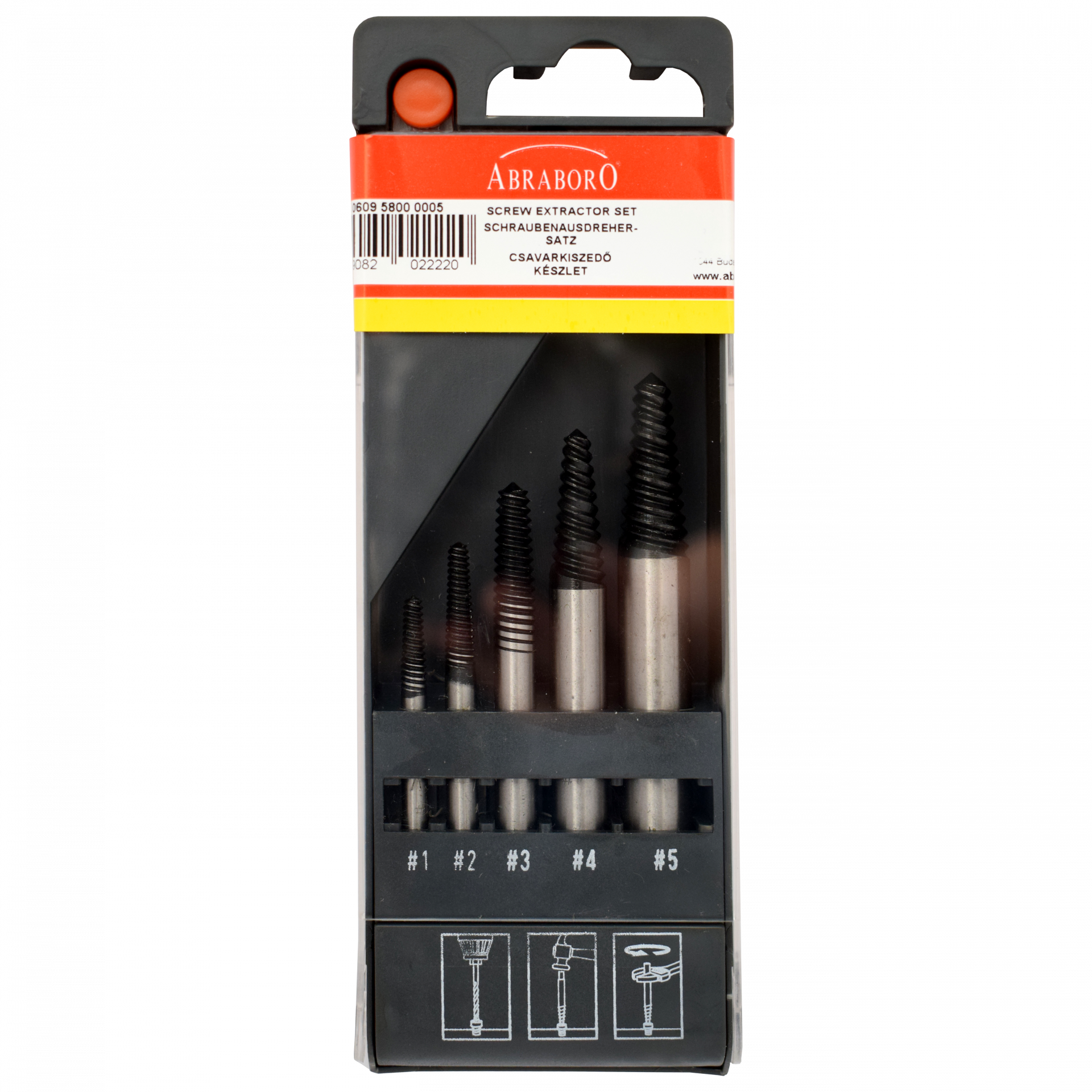Abraboro Csavarkiszedő készlet, 5 részes termék fő termékképe
