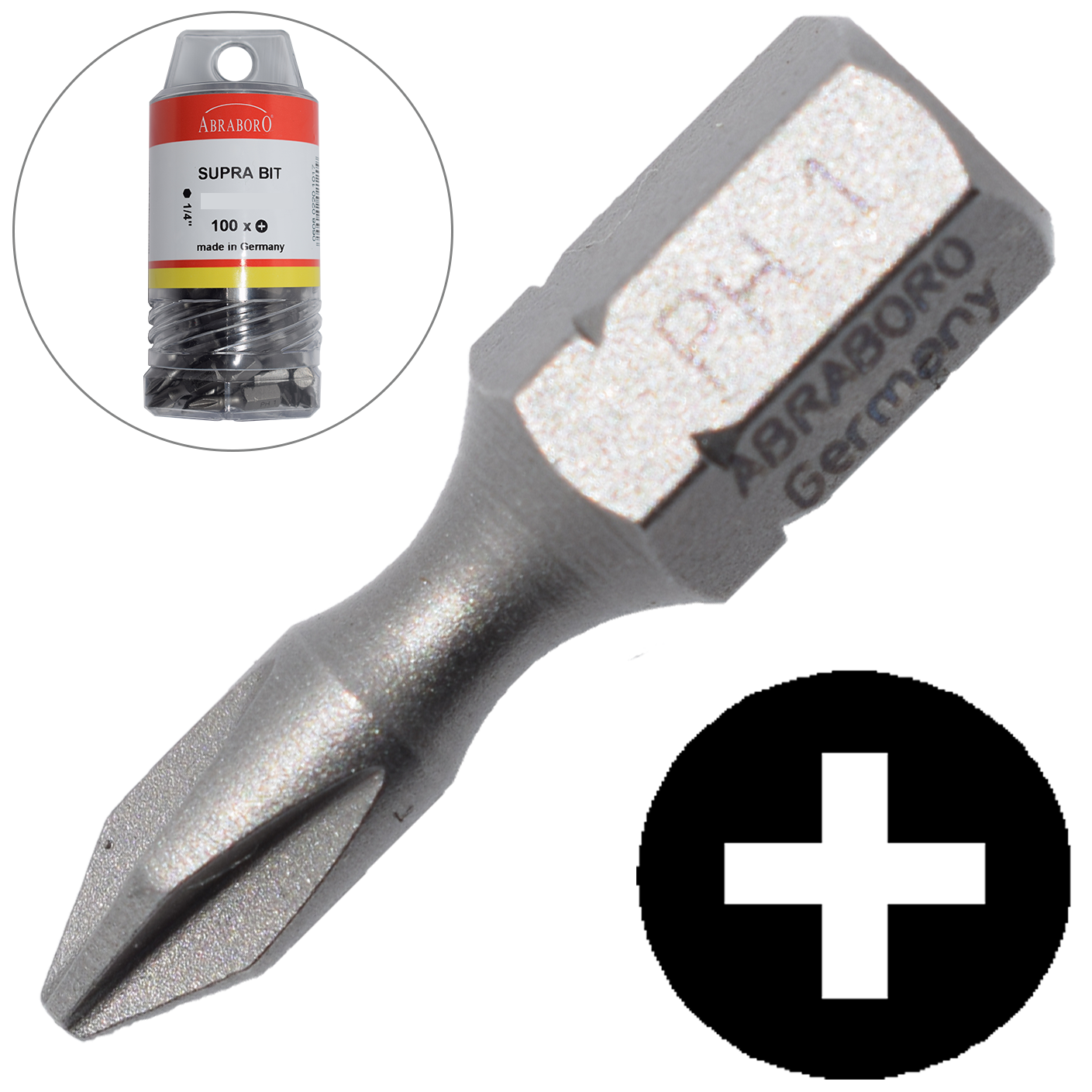 Abraboro PH 1 x 25 mm Phillips SUPRA XXL bit, 100 db/csomag termék fő termékképe