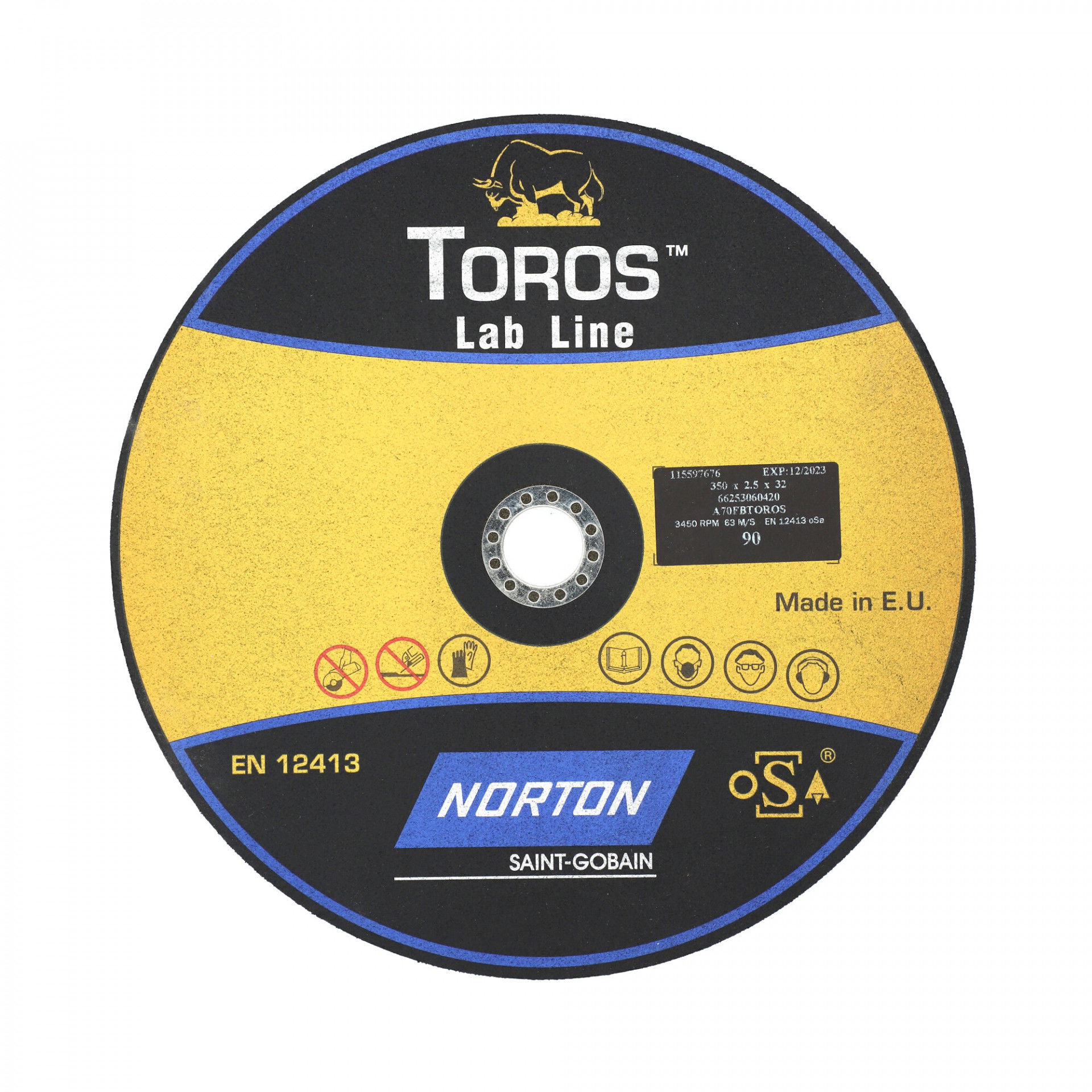 Norton Toros Preciziós gépipari erősítés nélküli vágókorong 350x2,5x32 mm 3XGP 70 H B26, 10 db/csomag termék fő termékképe