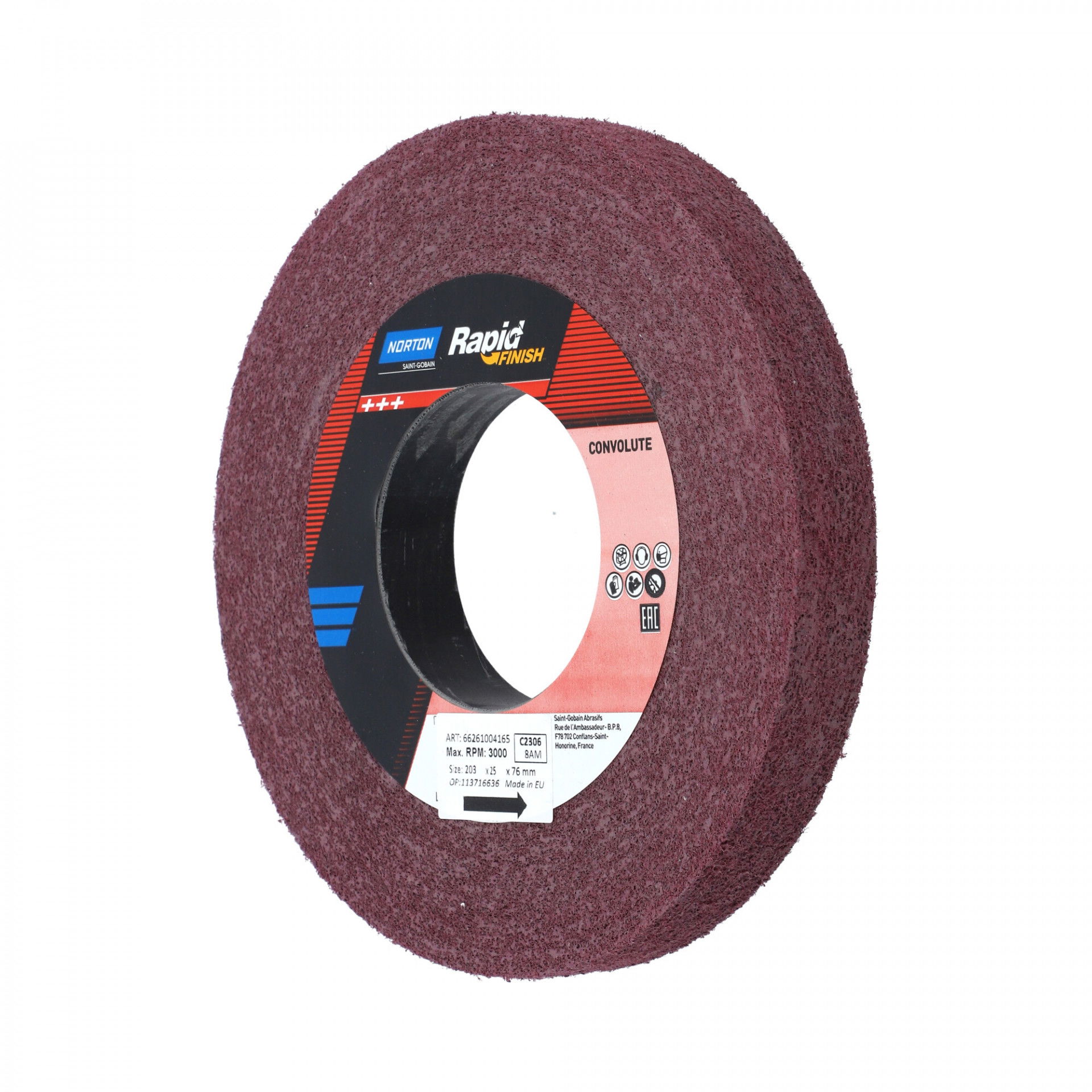 Norton Rapid Finish Series 4000 Csiszolókorongok (Rostkorongok) 200x25x76mm Medium 8 Alux, 3 db/csomag termék fő termékképe