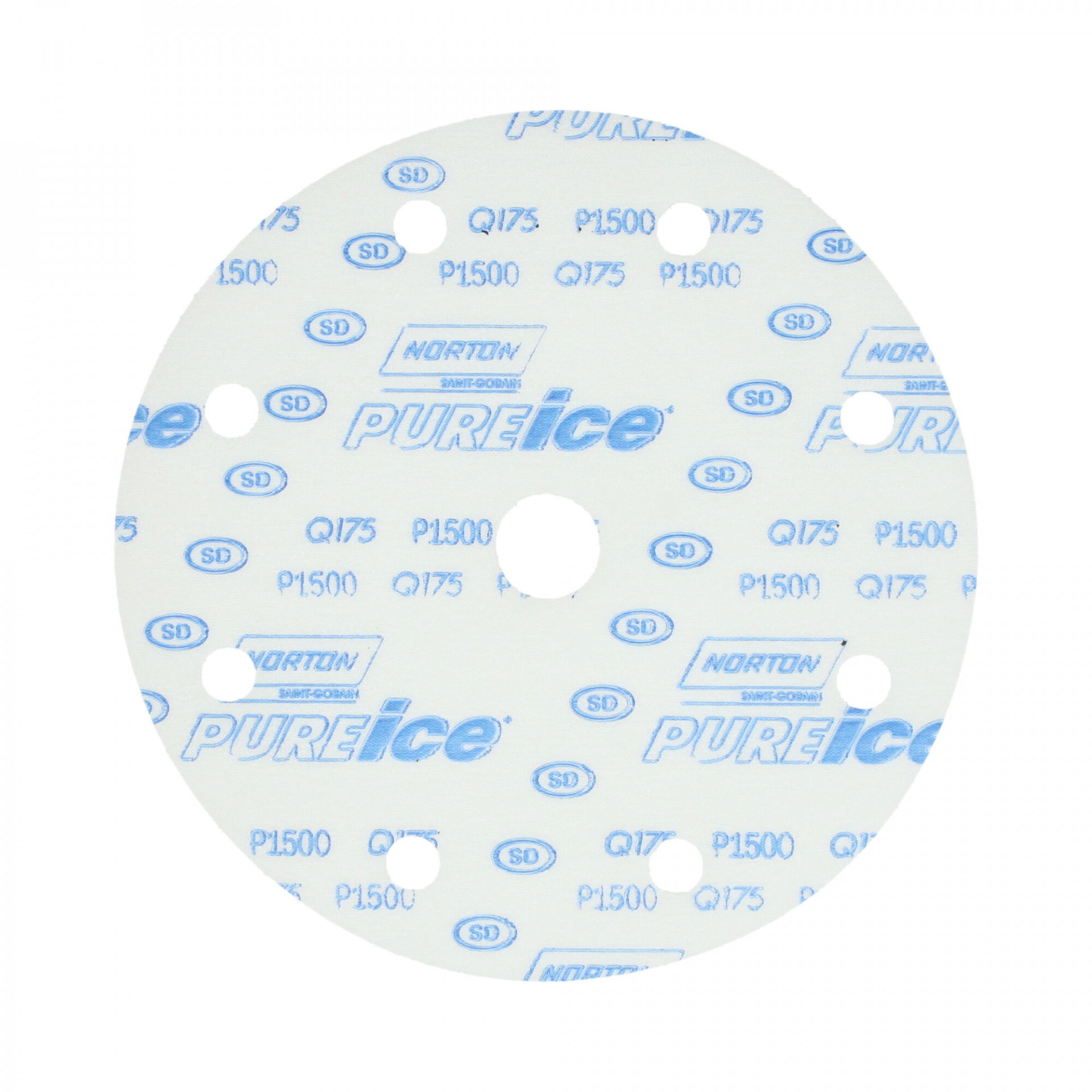 Norton Pure Ice Film Q175 csiszolókorong Ø150mm 8+1 Lyukas P1500, 50 db/csomag termék fő termékképe