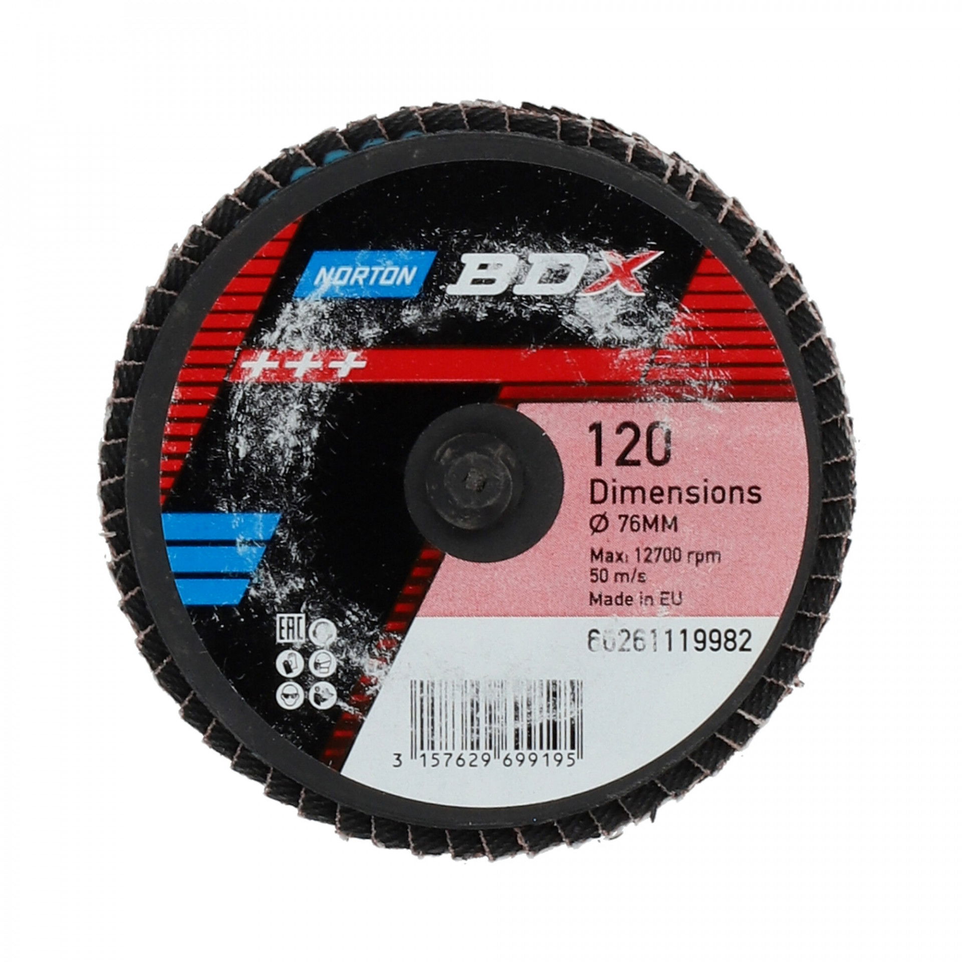 Norton Speedlok BDX R766 TR lamellás csiszolókorong Ø75mm P120, 10 db/csomag termék fő termékképe