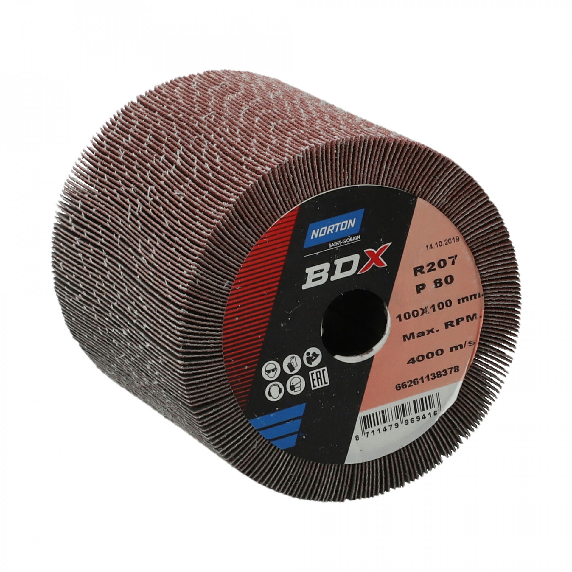 Satinex BDX R207Plus lamellás csiszolókorong Ø100x100x19,1mm P80, 5 db/csomag termék fő termékképe
