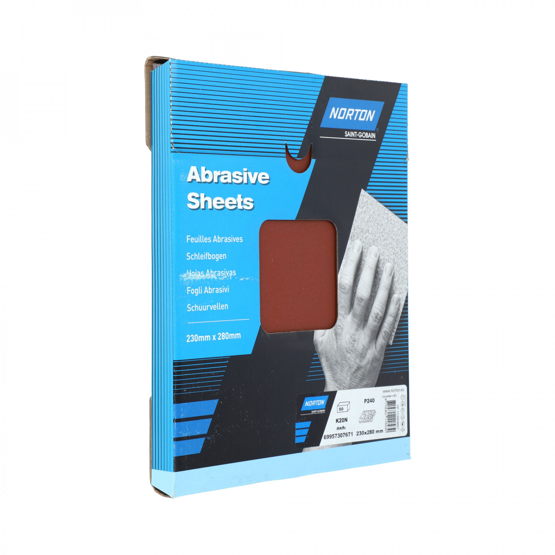 Norton K20N univerzális csiszolóvászon 230x280mm P240, 50 db/csomag termék fő termékképe