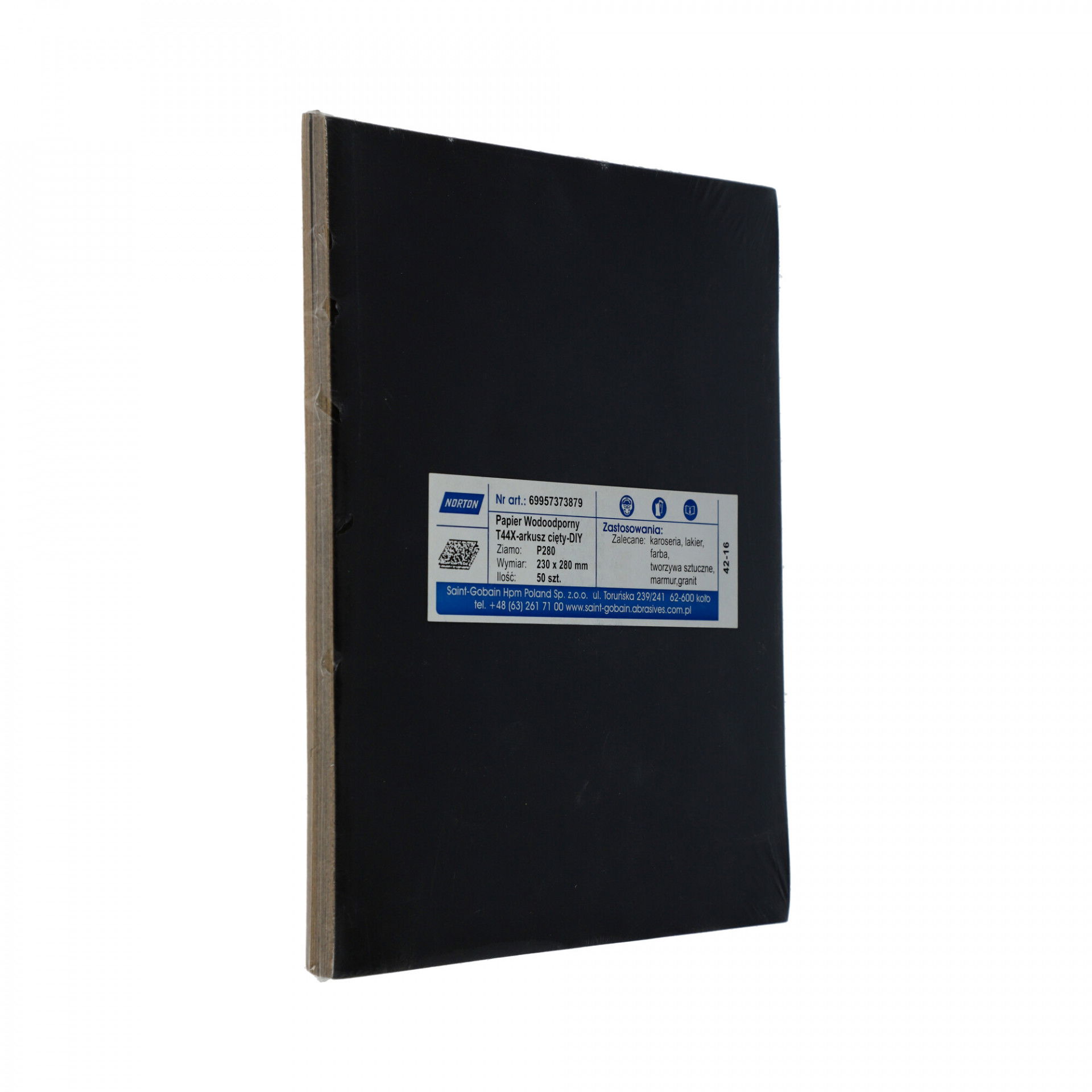 Norton T44X vízálló csiszolópapír 230x280mm P280, 50db/csomag termék fő termékképe