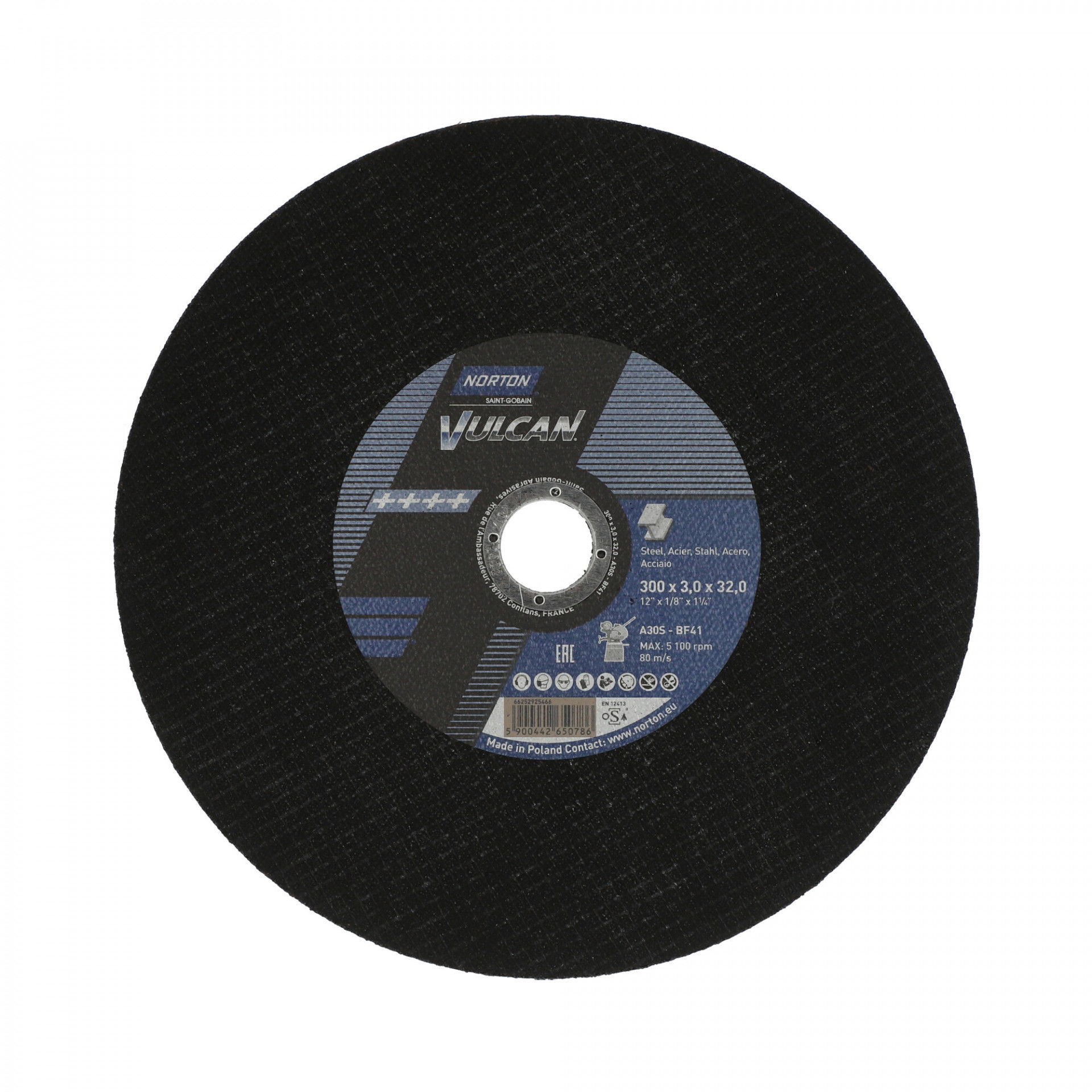 Norton Vulcan fém vágókorong 300x3,0x32mm A30S, 10 db/csomag termék fő termékképe