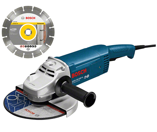 Bosch GWS 20-230 H sarokcsiszoló gyémánt darabolótárcsával termék fő termékképe