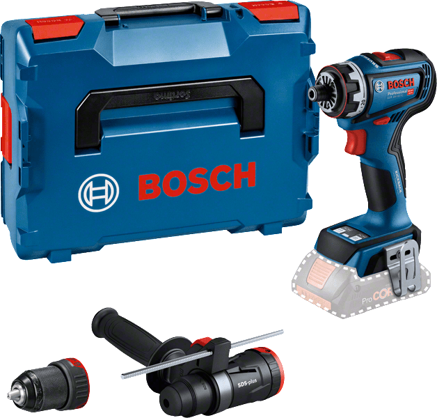 Bosch GSR 18V-90 FC akkus fúró-csavarozó fúrókalapács-adapterrel (akku és töltő nélkül, L-BOXX-ban) termék fő termékképe