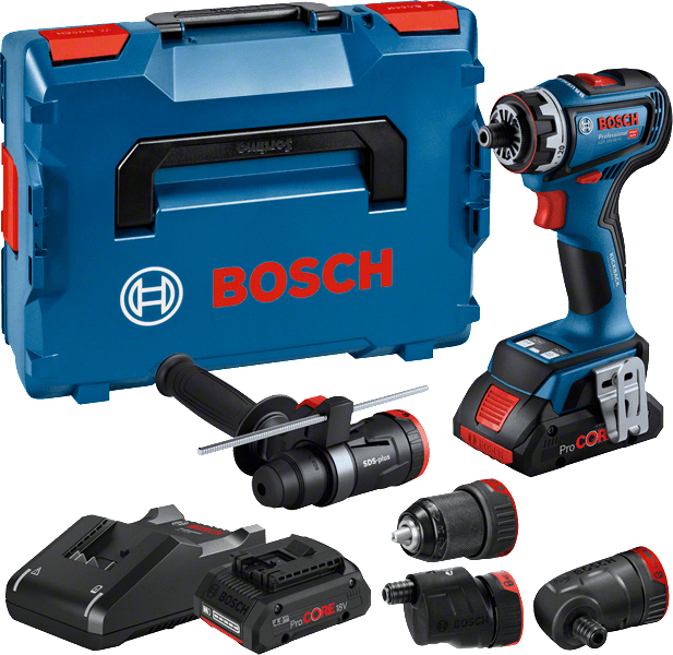 Bosch GSR 18V-90 FC akkus fúró-csavarozó sarok-, excenter- és fúrókalapács-adapterrel (2 x 4.0 Ah Li-ion akkuval, L-BOXX-ban) termék fő termékképe